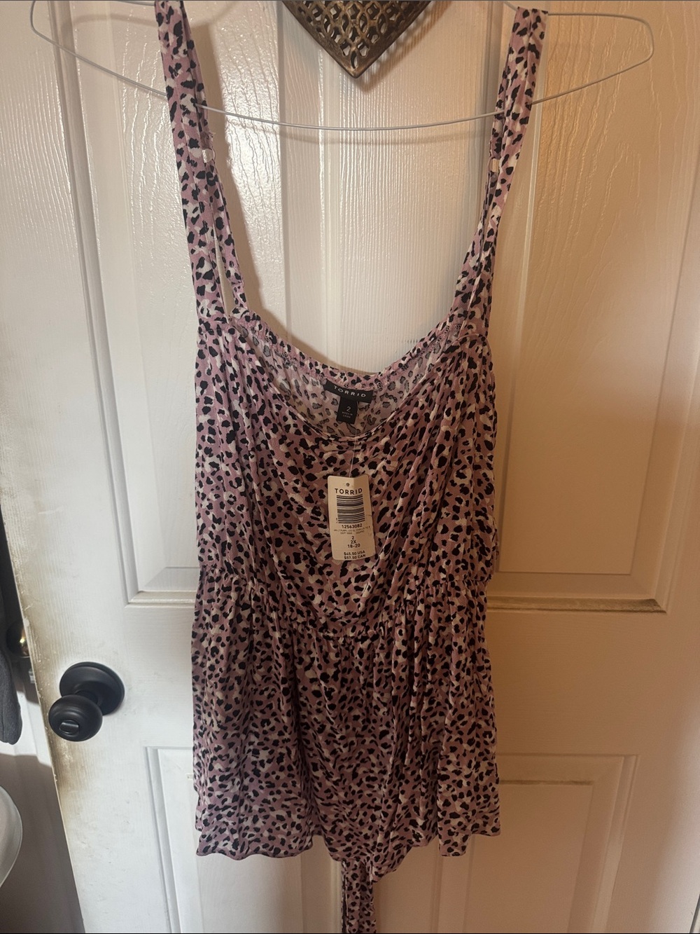torrid Pink Leopard-Print Tie-Front Romper